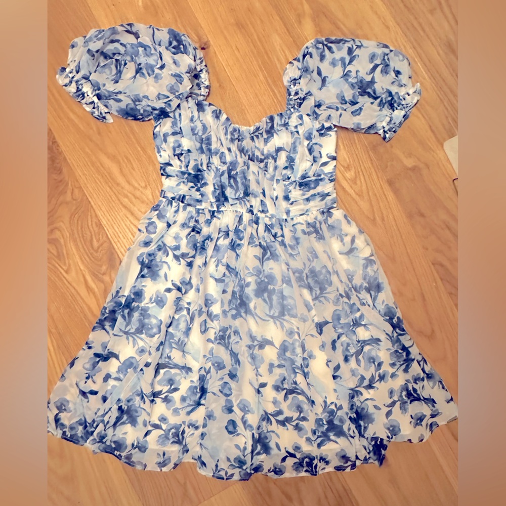 Abercrombie Ruffle Puff Sleeve Mini Dress - Picture 2 of 2